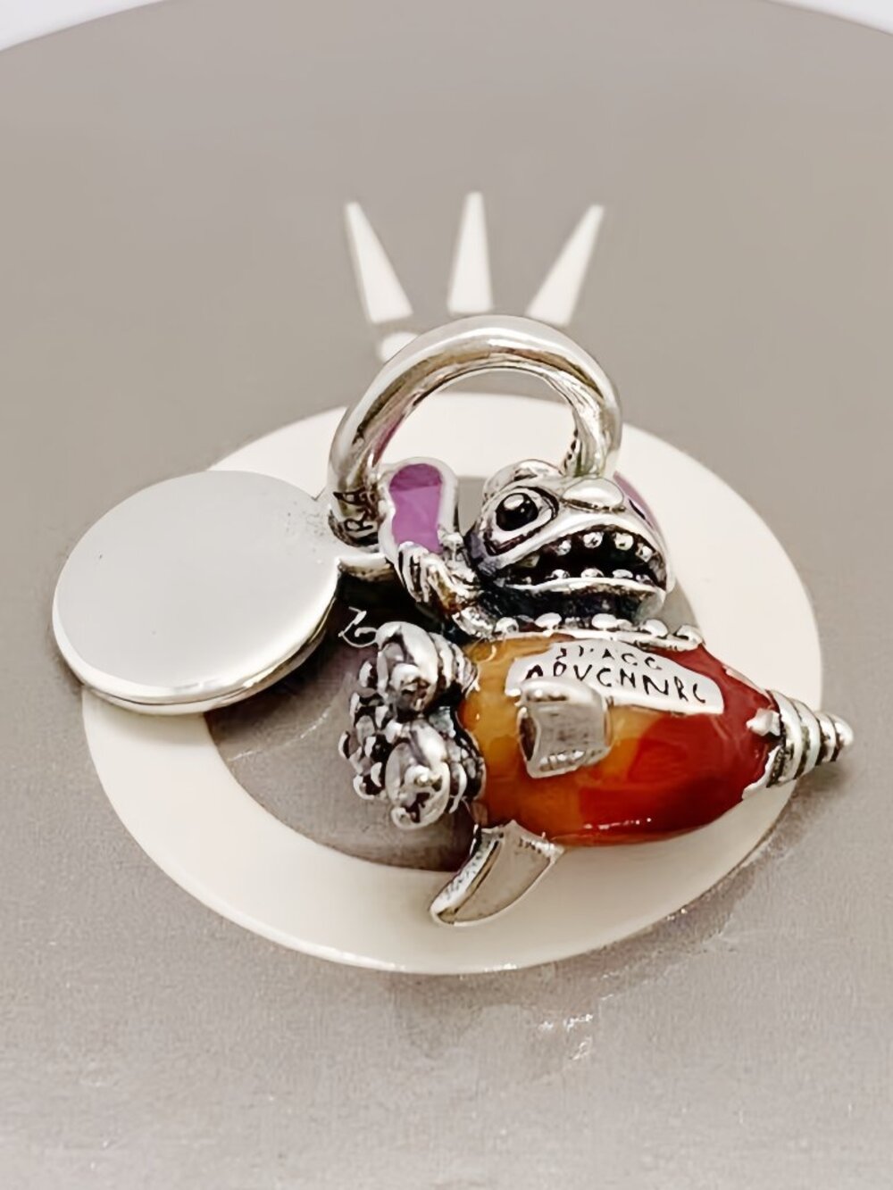 Pandora Disney Stitch Rocket Ship Dangle Charm S925 Silver Lilo & Stitch